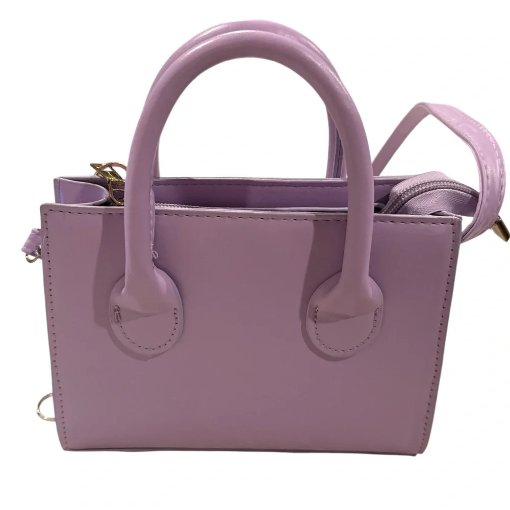 Lavender Women's Top-Handle Satchel Handbag - Unbranded w/owl charm - Picture 2 of 4